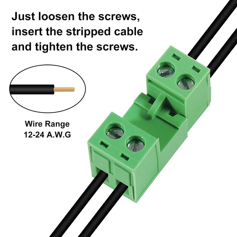 Meimom 10PCS 2 Pin 5.08mm Pitch Pluggable PCB Angle Screw Terminal Block Plug Connector Socket Panel Mount DIY with 10Pcs 2 Pin Phoenix Plug - Image 4